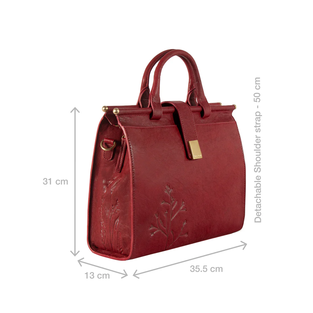 Bloom - 01 Red Leather Laptop Bag - Image 4