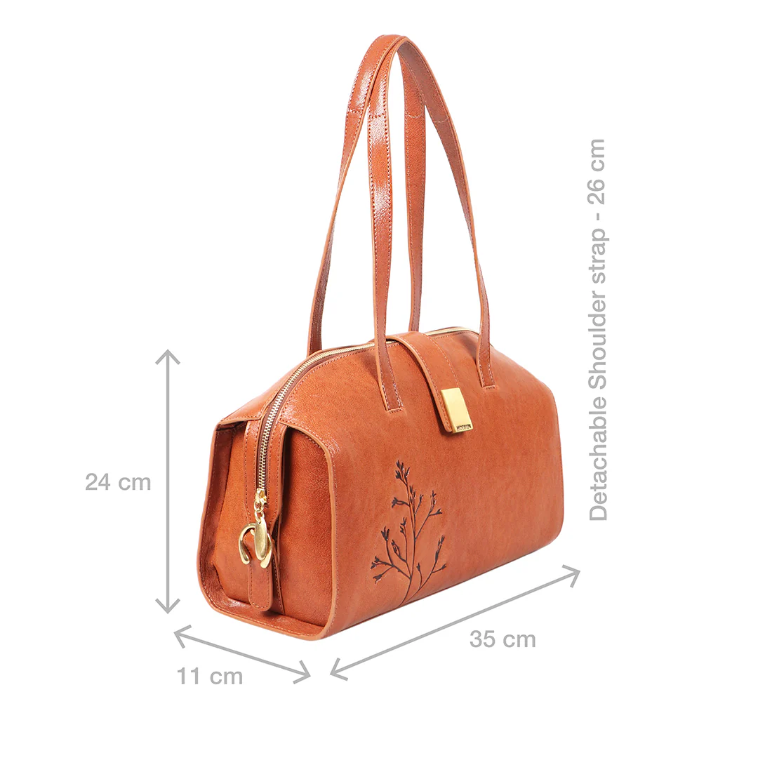 Bloom - 02 Orange Leather Shoulder Bag - Image 3