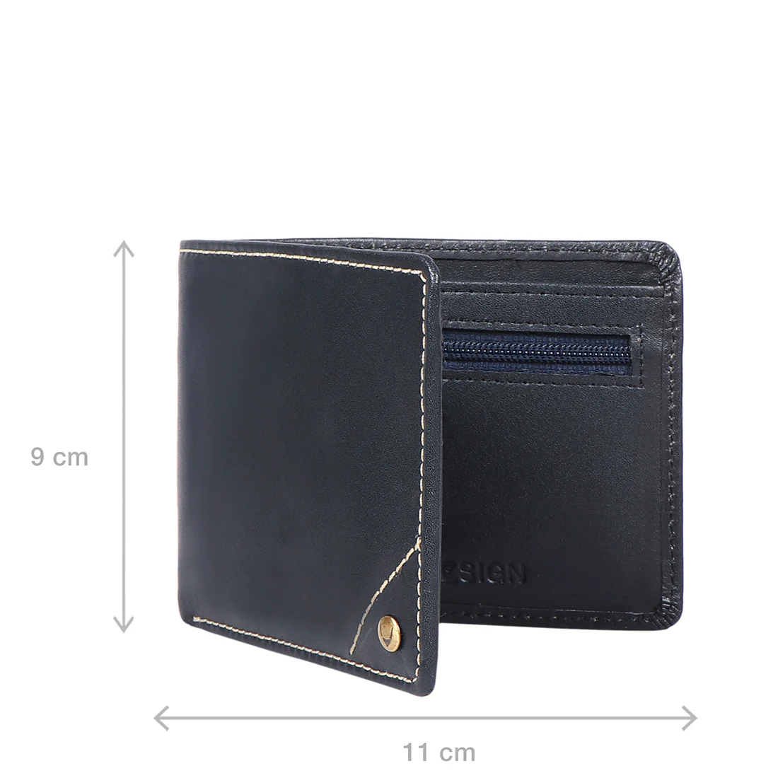 Bobby W3 Blue Leather Bi-Fold Wallet - Image 8