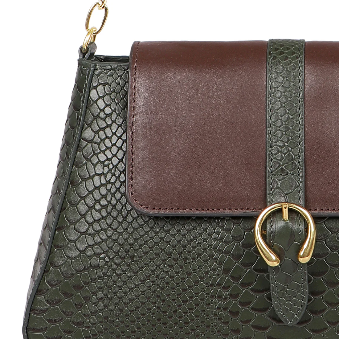 Bogota 07 Green Leather Shoulder Bag - Image 5