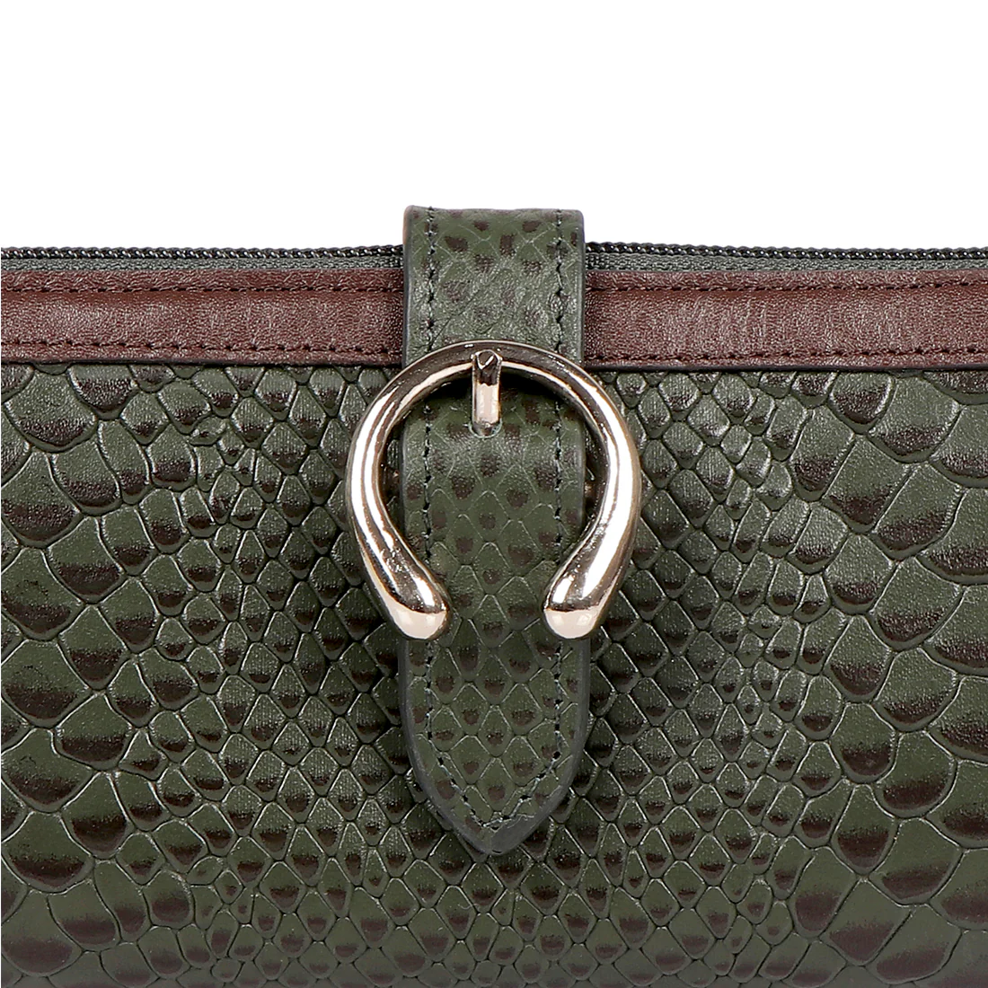 Bogota W1 Green Leather Zip Around Wallet - Image 5