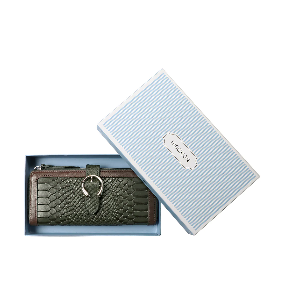 Bogota W1 Green Leather Zip Around Wallet - Image 6
