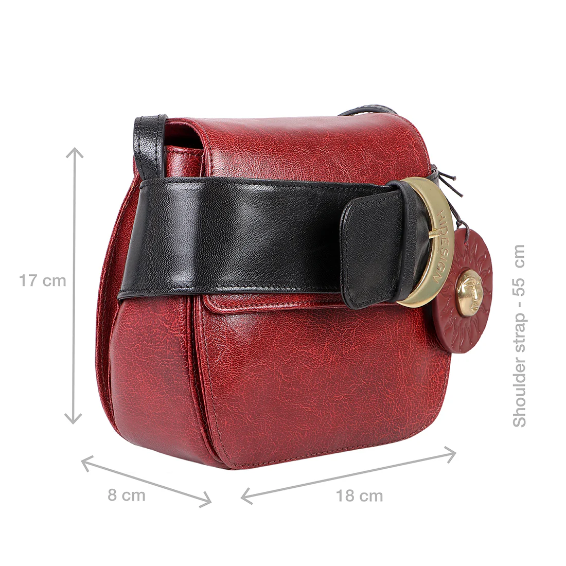 Boleyn 01 Red Leather Sling Bag - Image 3