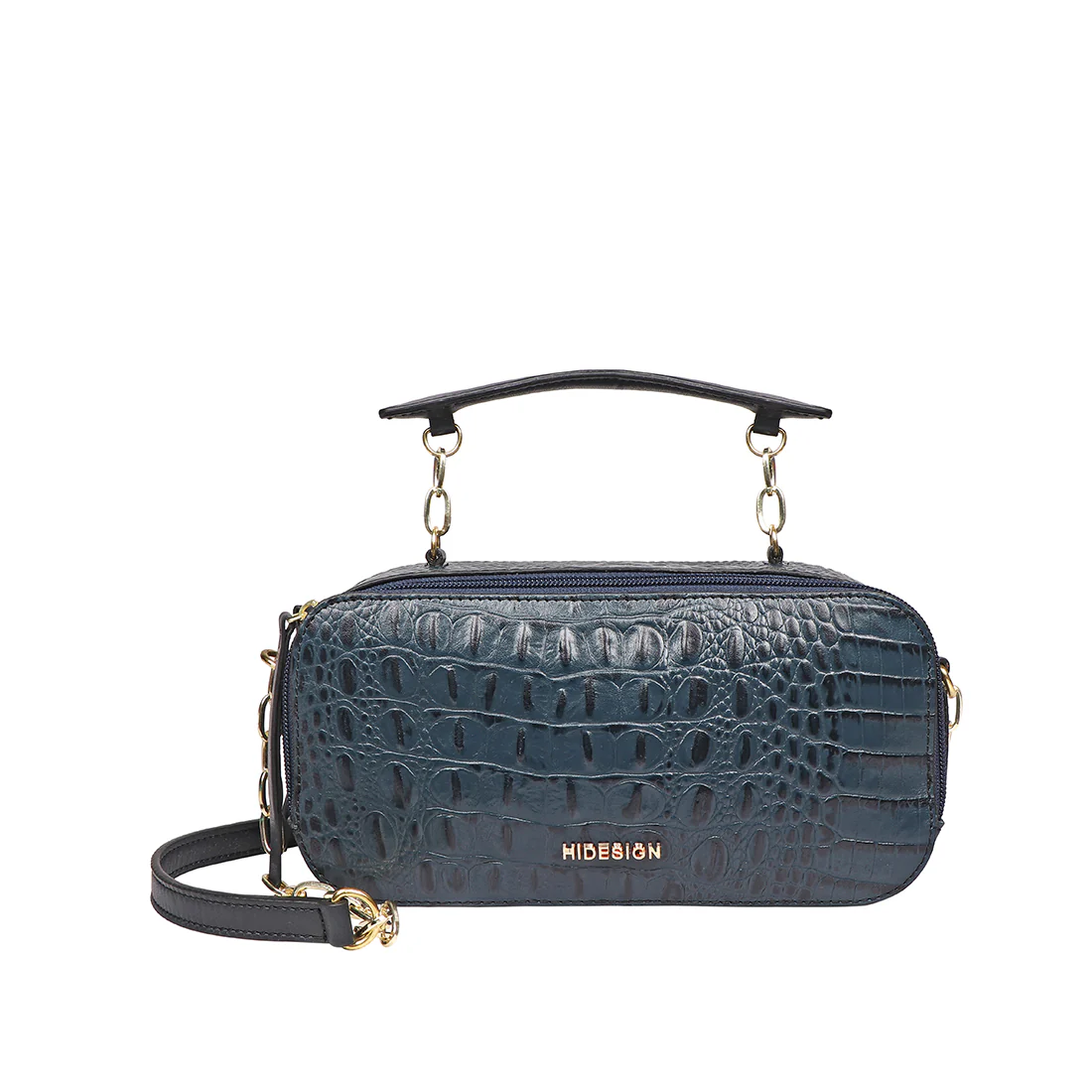 Bolivar 01 Blue Leather Sling Bag - Image 2