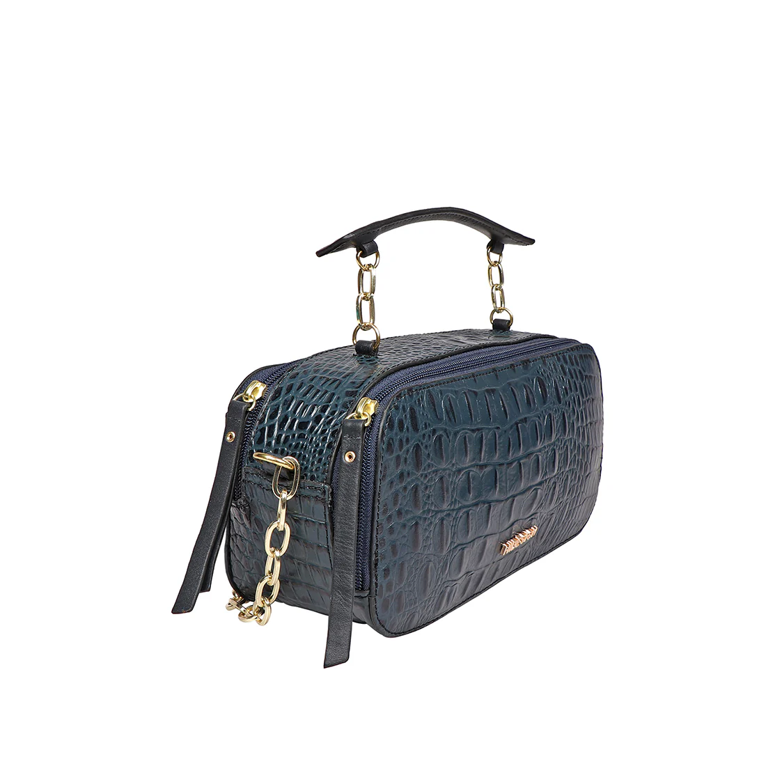 Bolivar 01 Blue Leather Sling Bag - Image 3