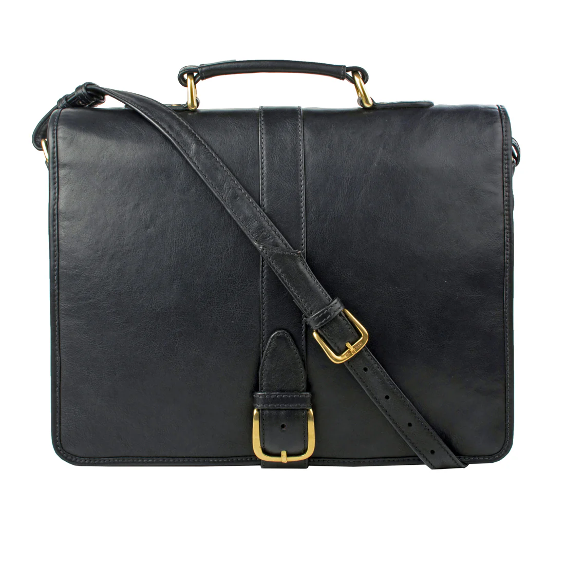Bolton Black Leather Briefcase - Image 3