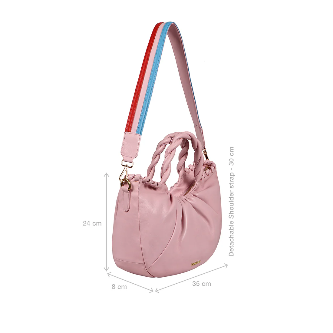 Bomba 03 Pink Leather Shoulder Bag - Image 3