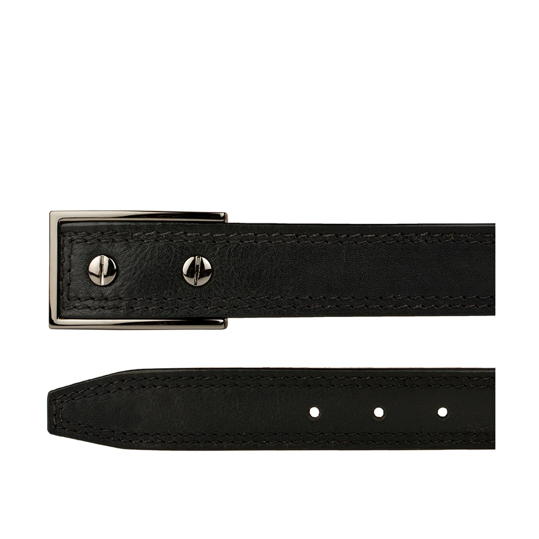 Boris I Men's Black Non Reversible Leather Belt - Image 2