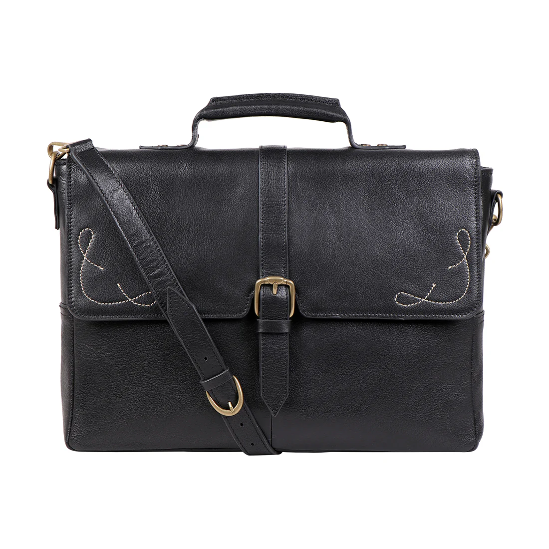 Boulder 02 Black Leather  Briefcase - Image 2