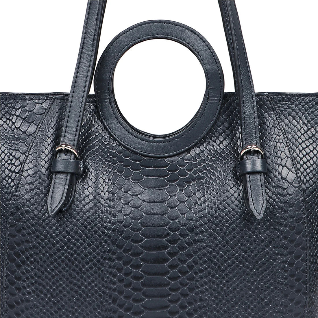 Brazilia 03 Blue Leather Tote Bag - Image 5