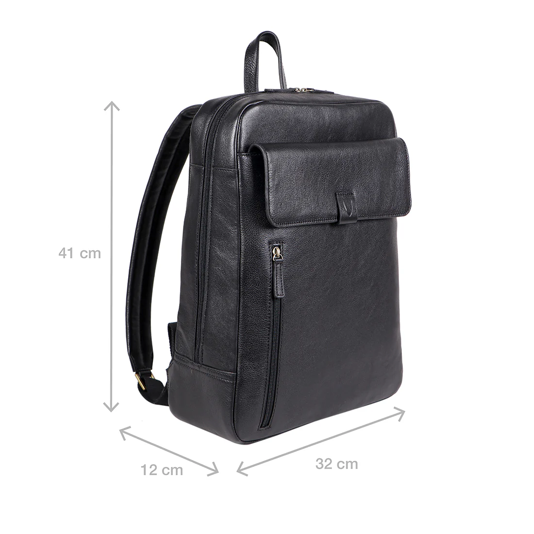 Brick Lane 03 Black Leather Backpack - Image 3