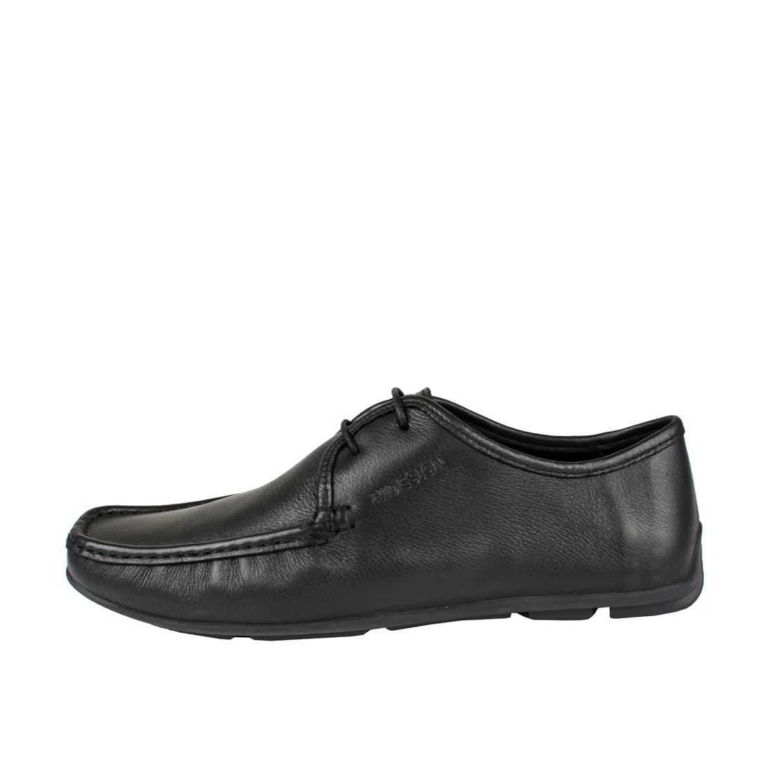 Burgundy Men's Black Leather Derby Shoes - Image 2
