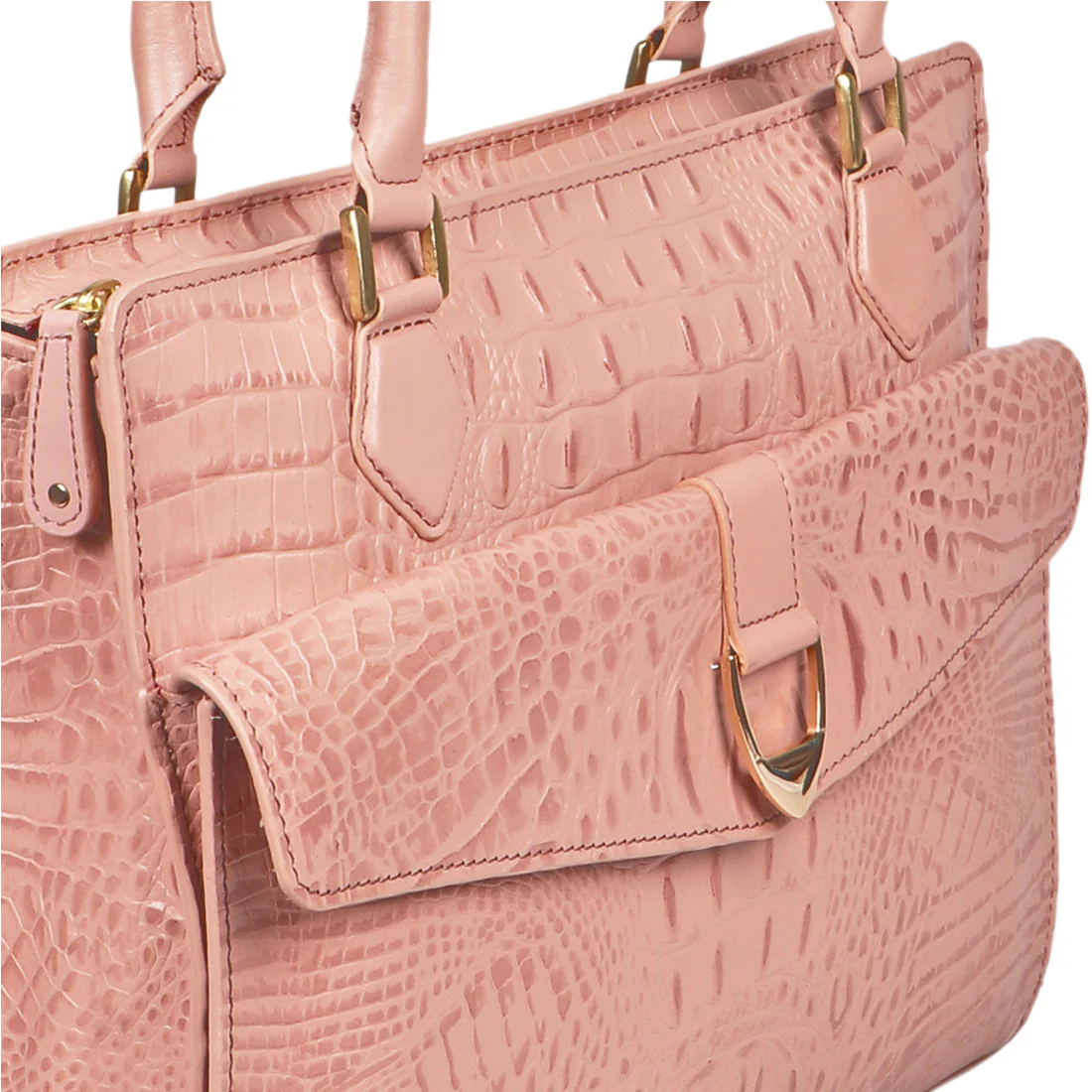 Calama 03 Pink Leather Tote Bag - Image 5