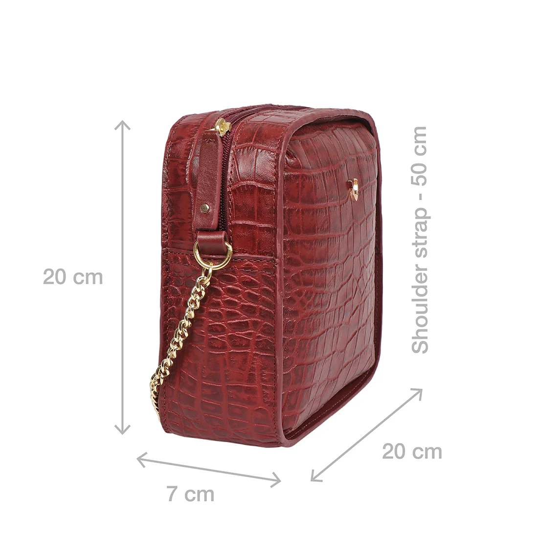 Cali 02 Red Leather Sling Bag - Image 3