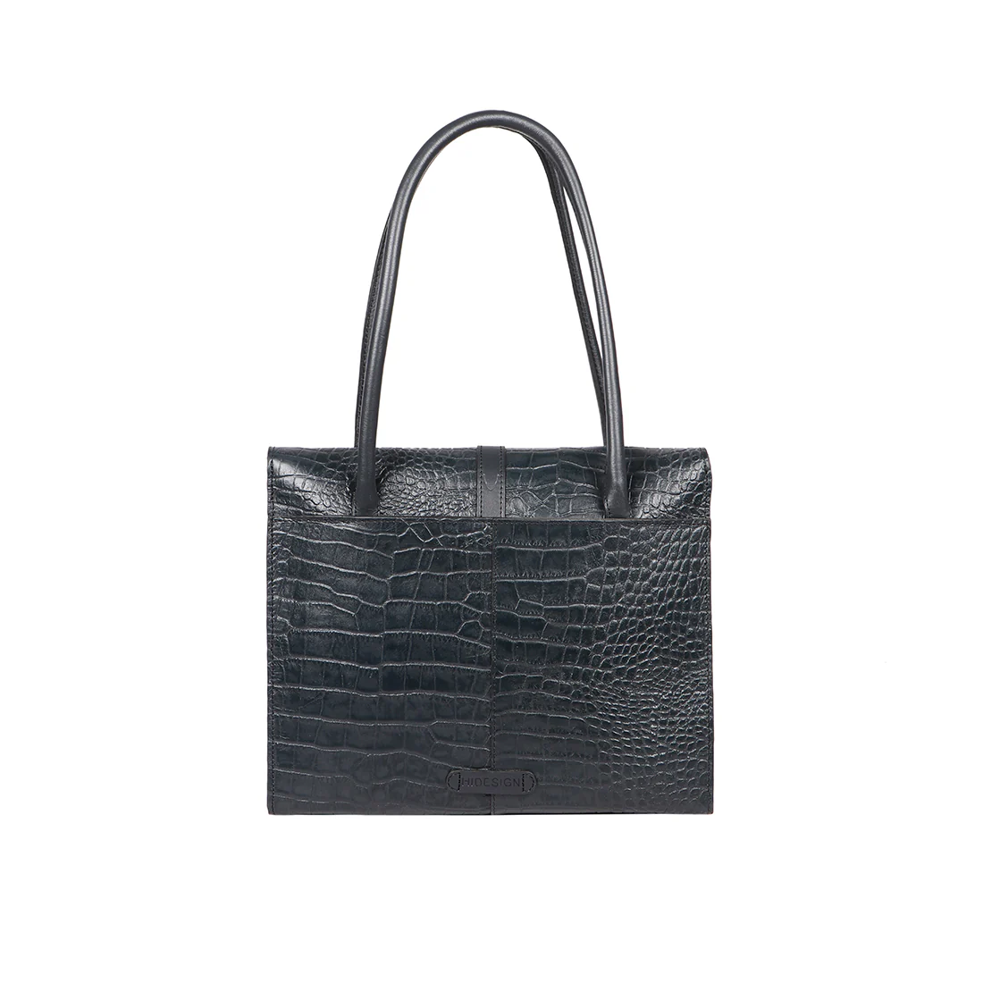 Cali 03 Blue Leather Tote Bag - Image 4