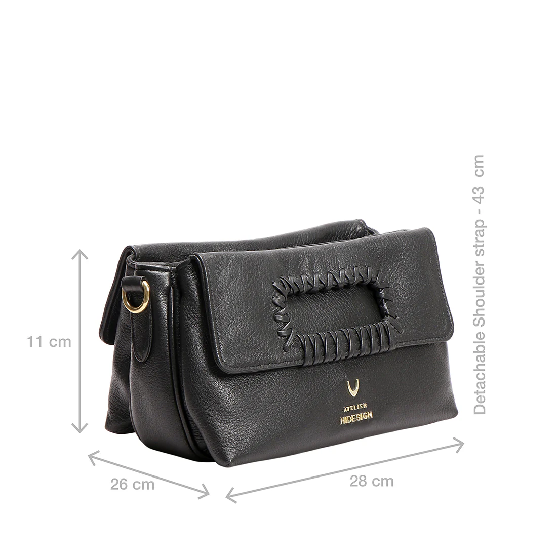 Callas 05 Black Leather Shoulder Bag - Image 3
