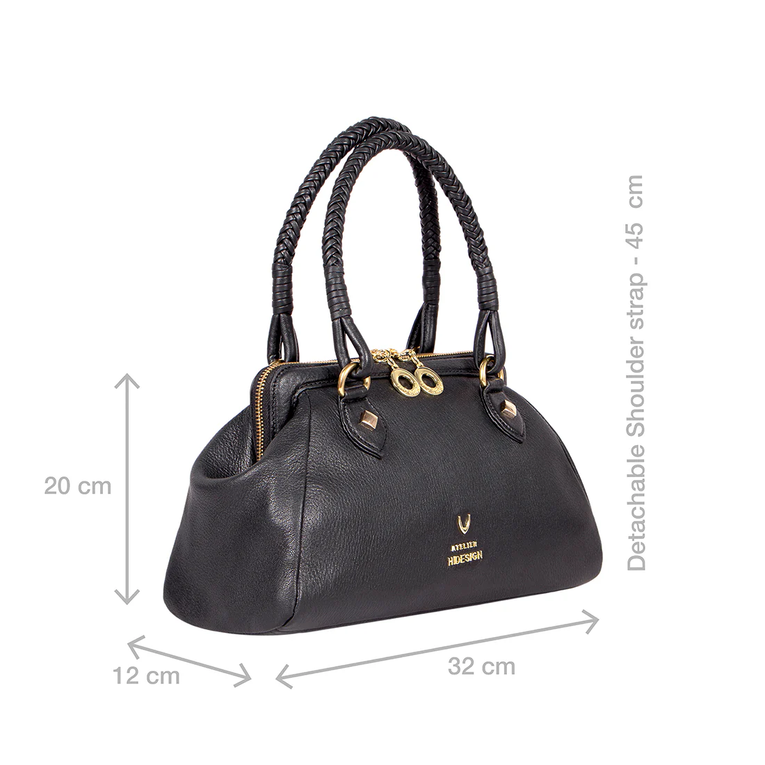 Callas 06 Black Leather Shoulder Bag - Image 4