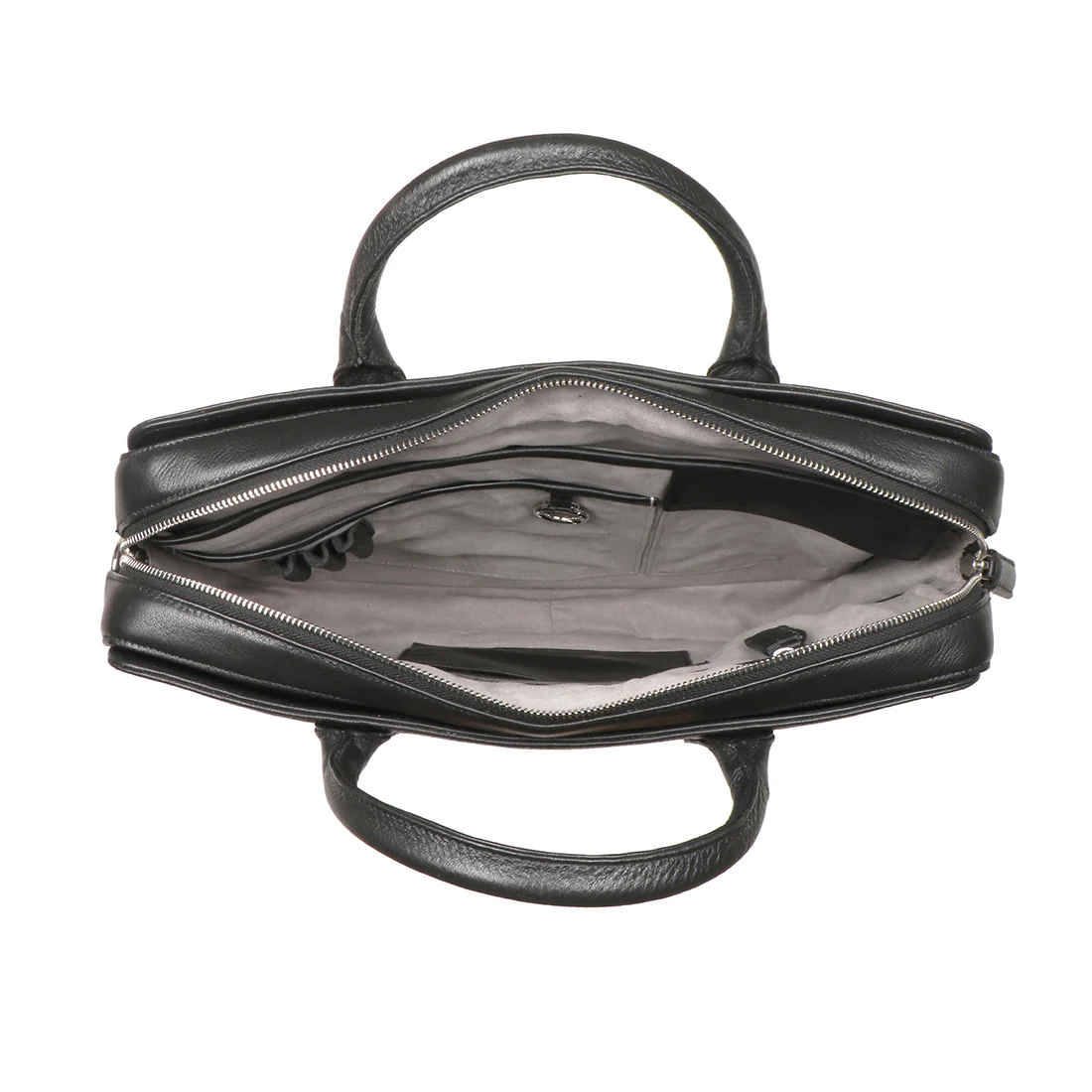 Callas 09 Black Leather Laptop Bag - Image 6