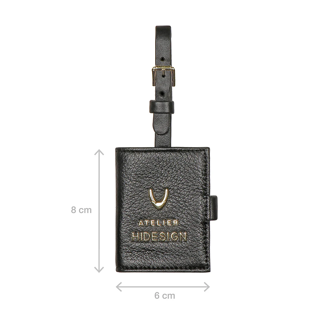 Callas Black Leather Luggage Tag - Image 3