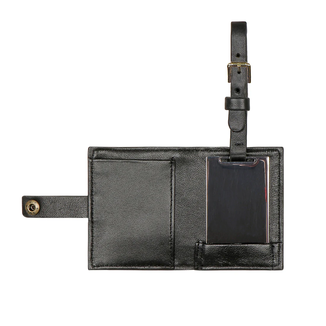 Callas Black Leather Luggage Tag - Image 4
