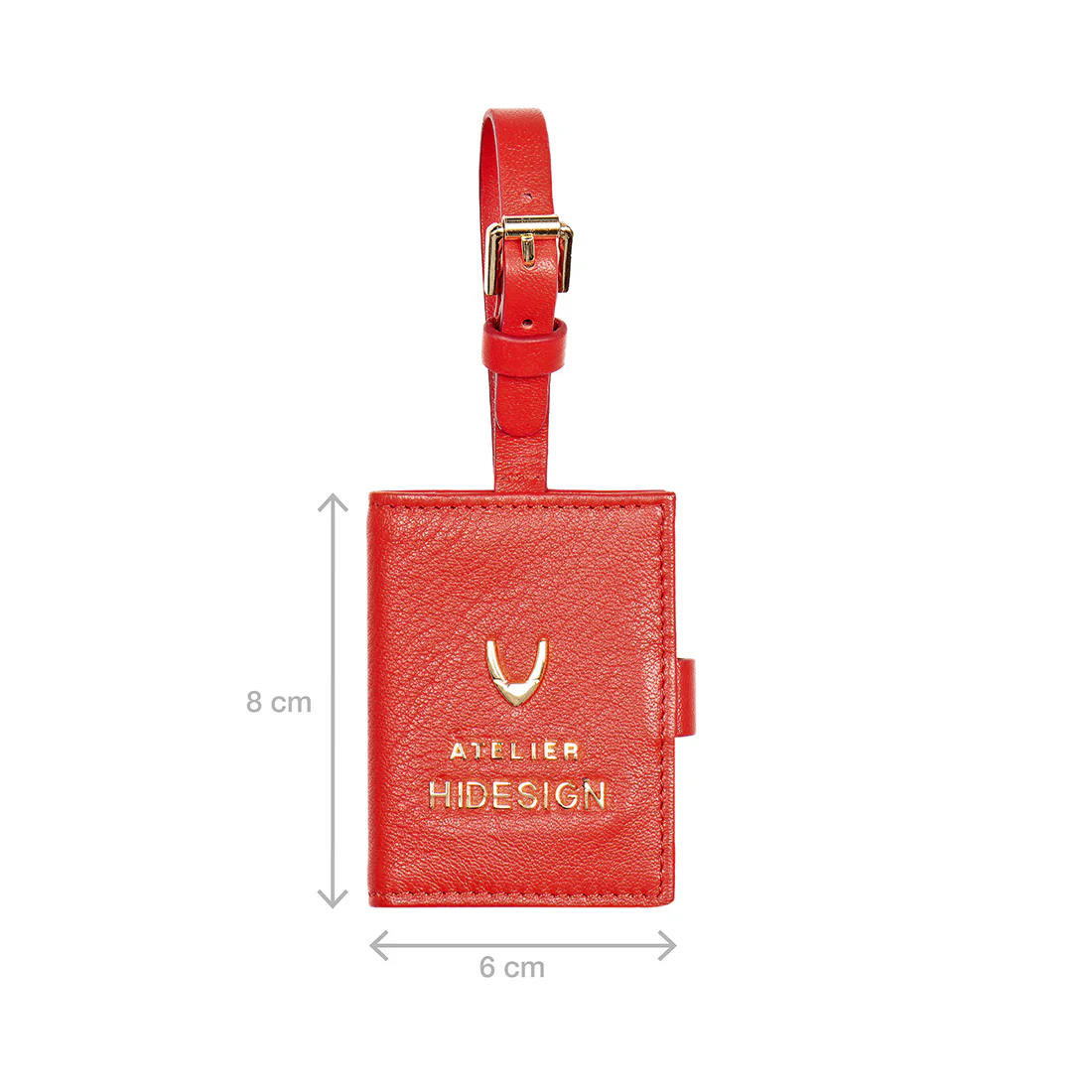 Callas Red Leather Luggage Tag - Image 3