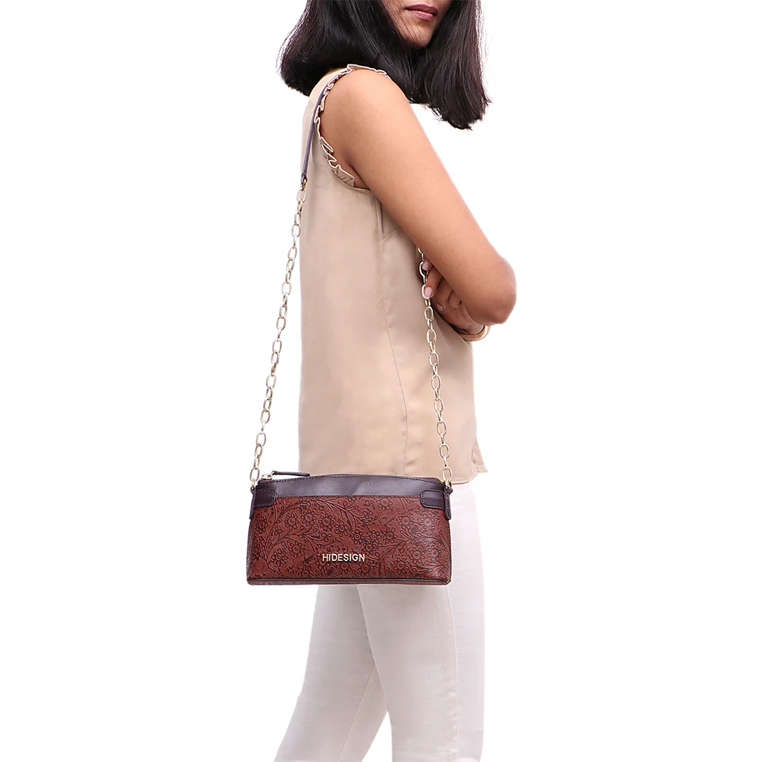 Camila Sb 01 Brown Leather Sling Bag