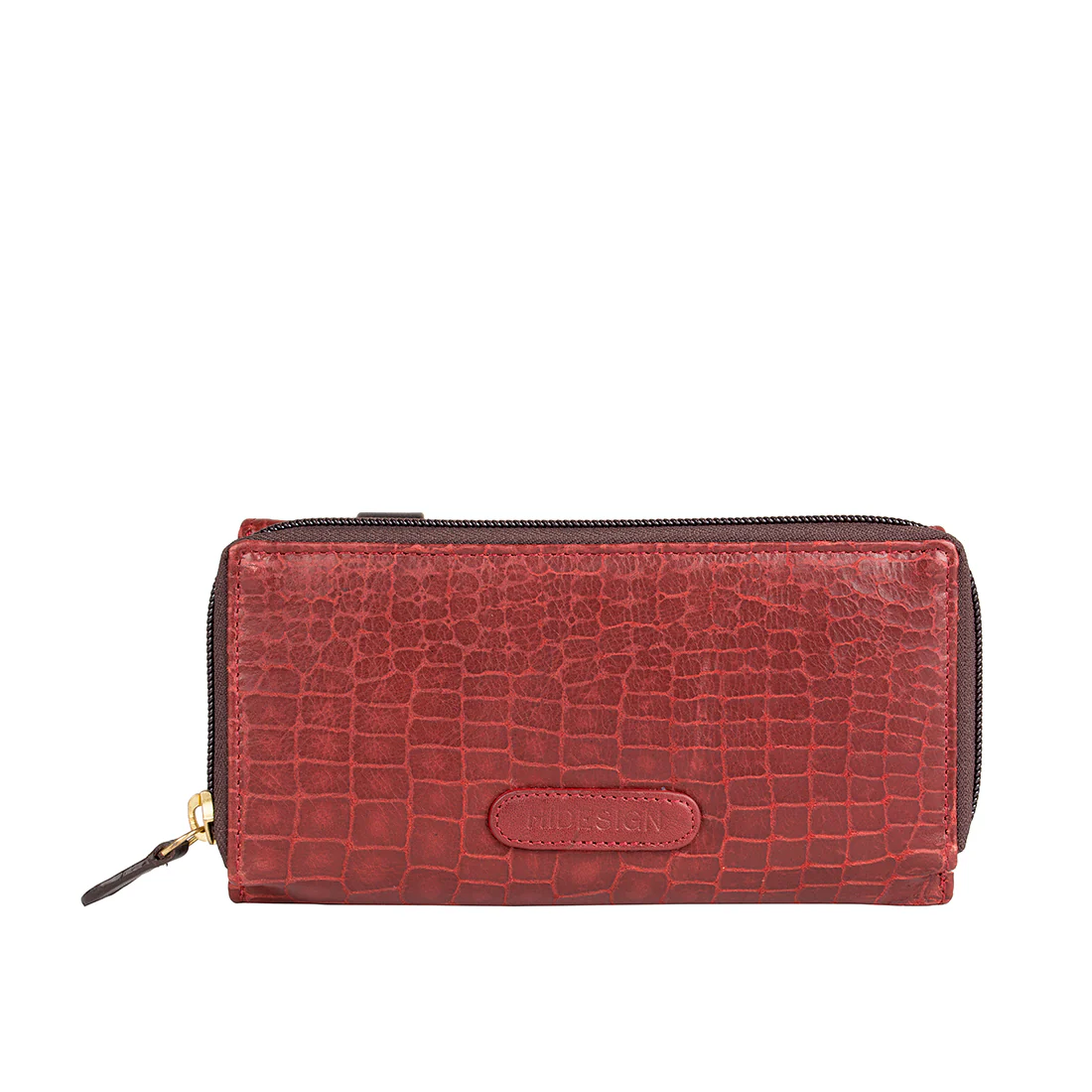 Cara W2 Red Leather Trifold Wallet - Image 3