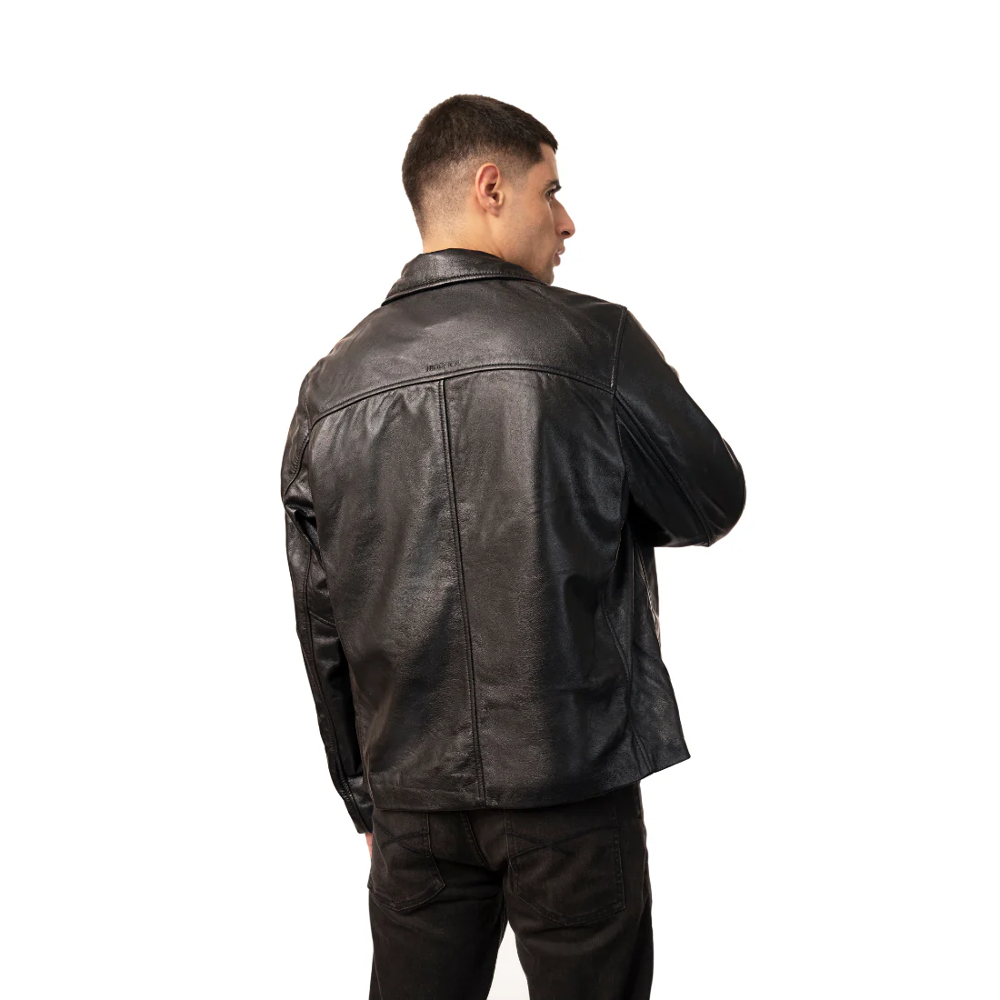 Carlos 02 Men's Black Zip Up Style Leather Jacket - Image 2