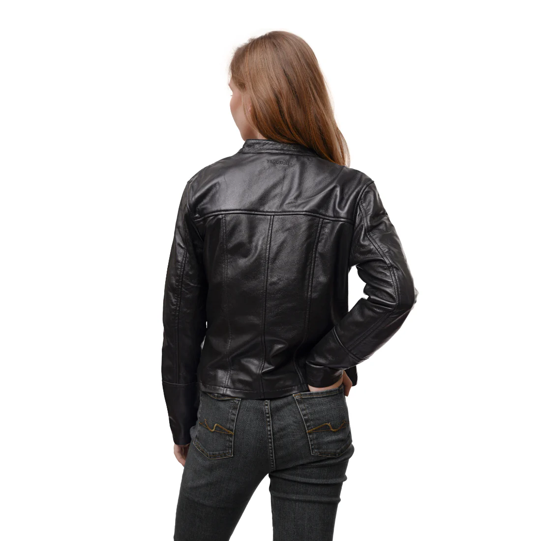 Carmen 01 Women's Black Racer Style Leather Jacket - Image 2