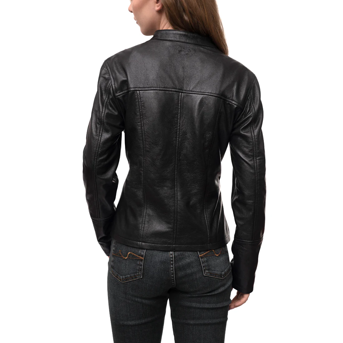 Carmen 02 Women's Black Racer Style Leather Jacket - Image 3
