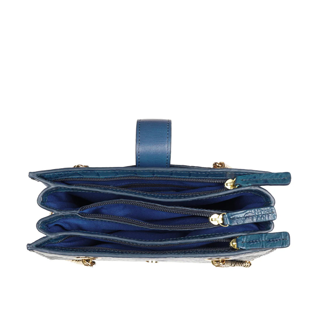 Casino 04 Blue Leather Shoulder Bag - Image 6