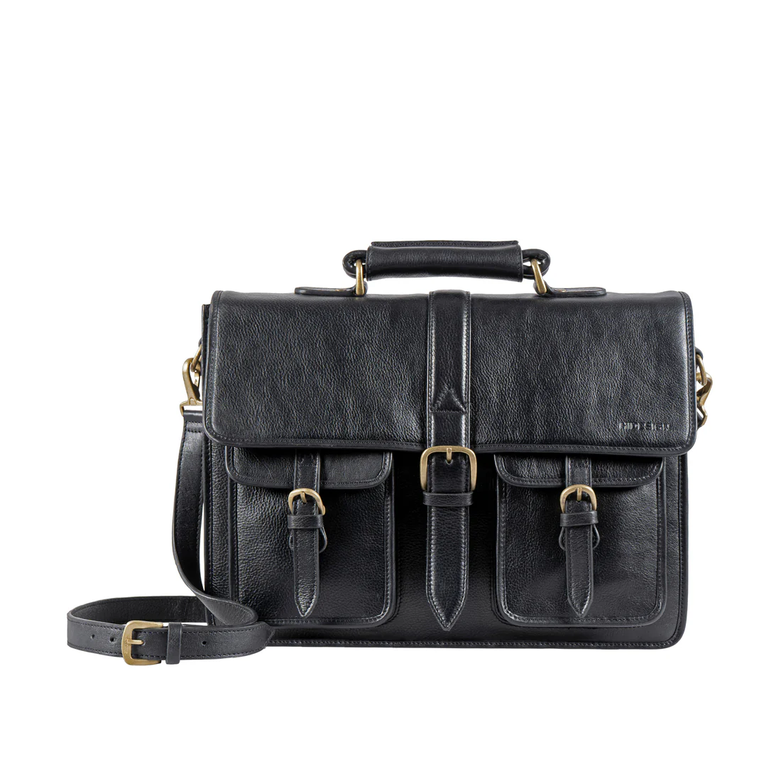 Castello Black Leather  Briefcase - Image 2