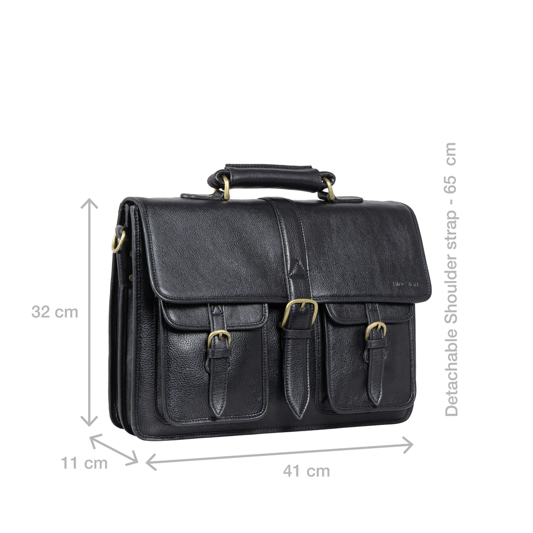 Castello Black Leather  Briefcase - Image 3