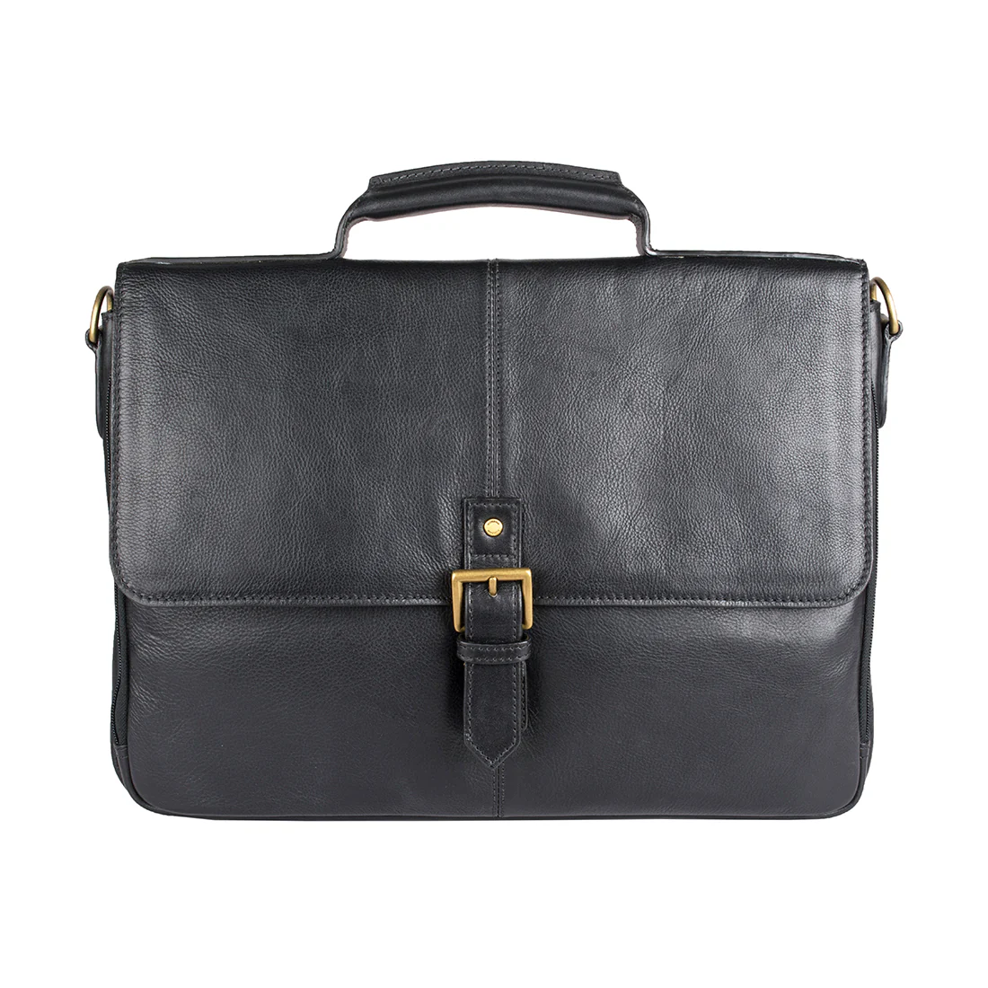 Charles 03 Black Leather Briefcase