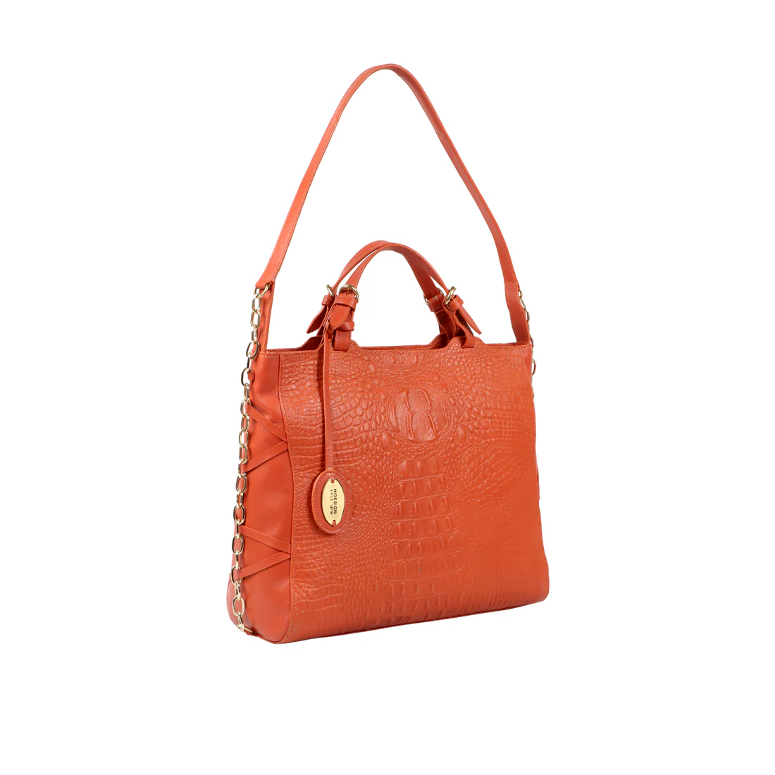 Charleston 01 Orange Leather Satchel - Image 3