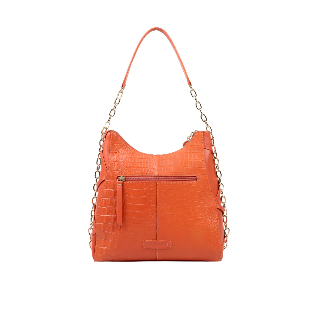 Charleston 02 Orange Leather Shoulder Bag - Image 4