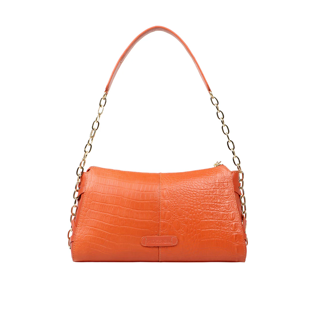 Charleston 03 Orange Leather Shoulder Bag - Image 4