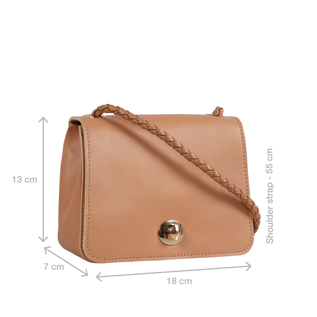 Charlyne 01 Nude Leather Sling Bag - Image 3