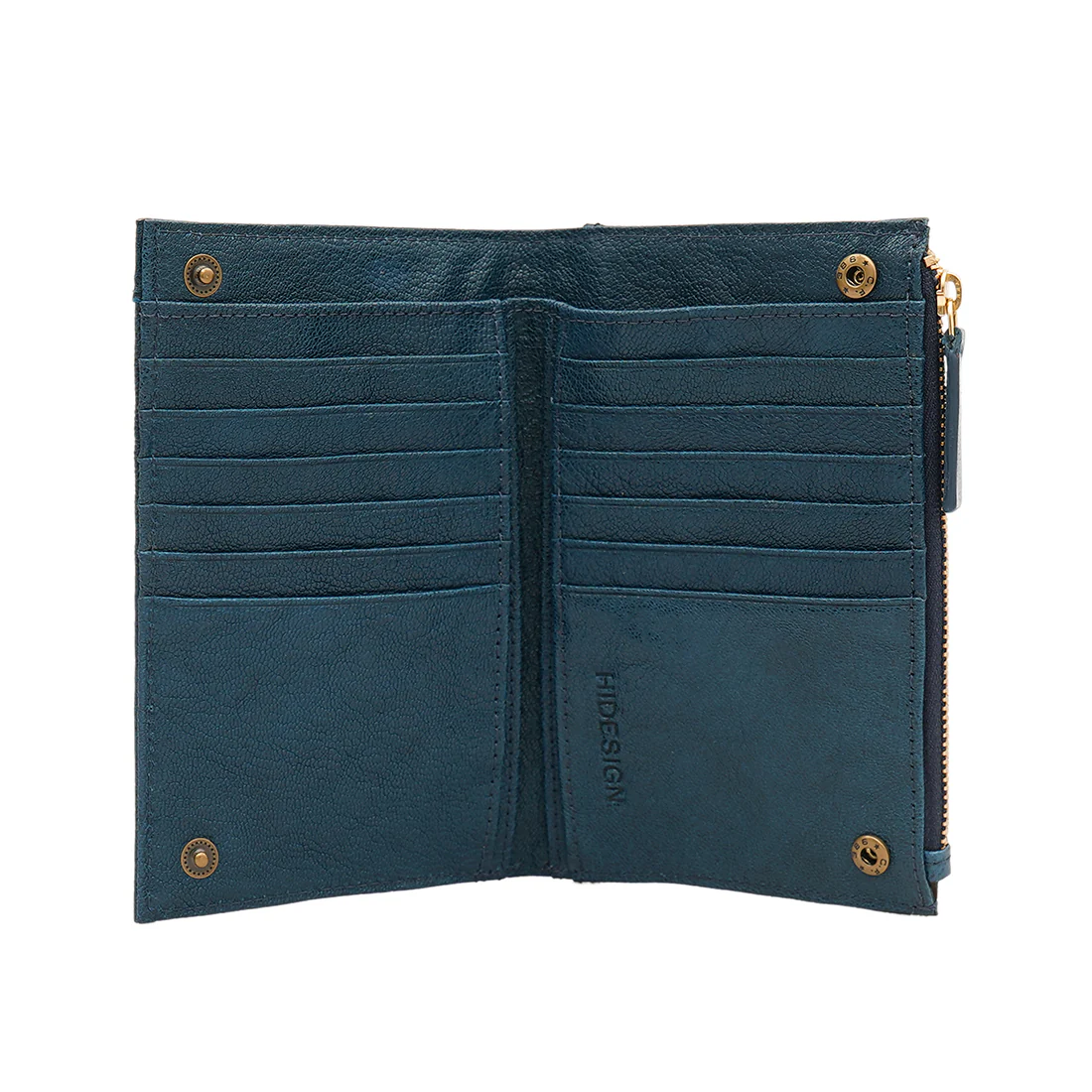 Cheyenne W1 Blue Leather Bi-Fold Wallet - Image 4