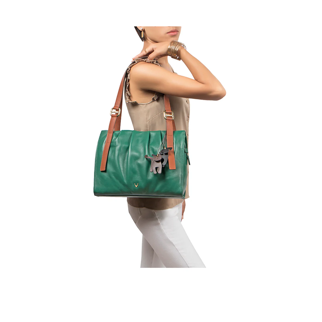 Chiquita 04 Green Leather Shoulder Bag