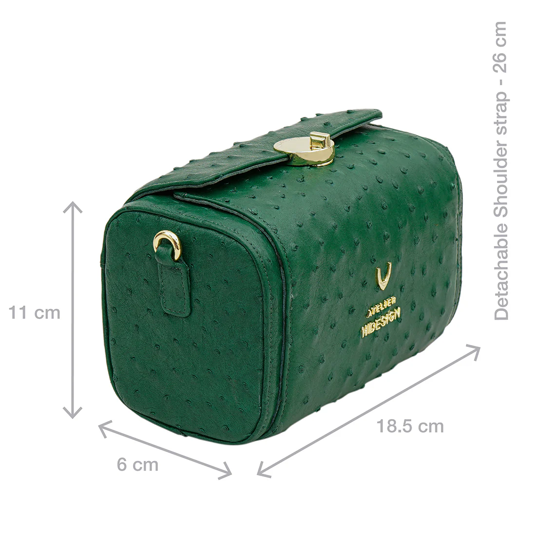 Coral-02 Green Leather Shoulder Bag - Image 4