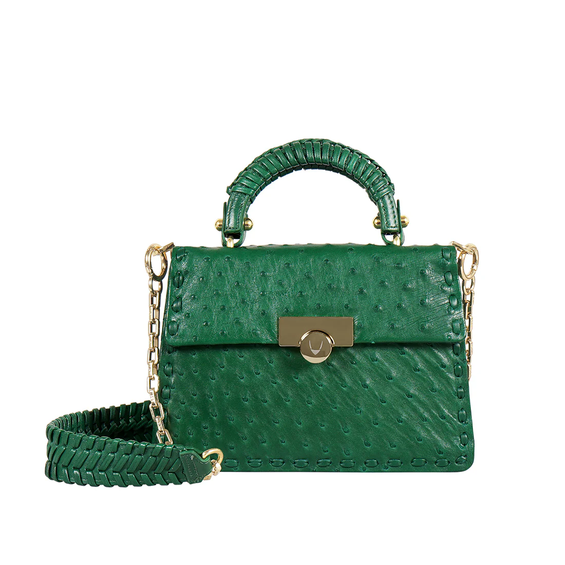 Coral-04 Green Leather Shoulder Bag - Image 2