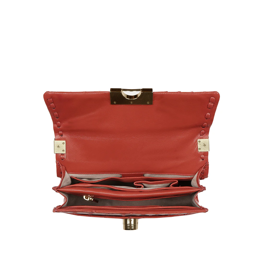 Coral-04 Red Leather Shoulder Bag - Image 7