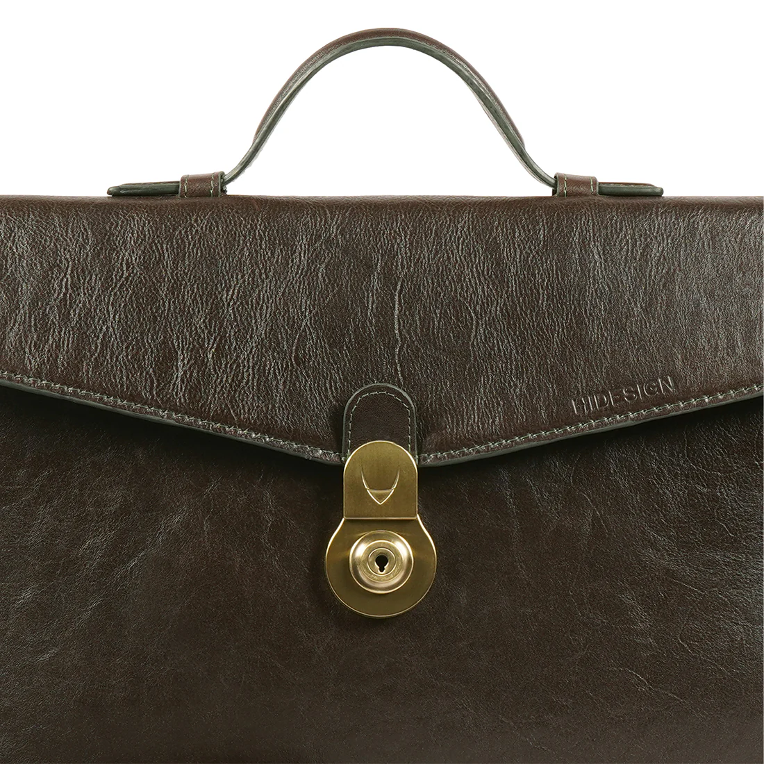 Count 01 Green Leather Messenger Bag - Image 4