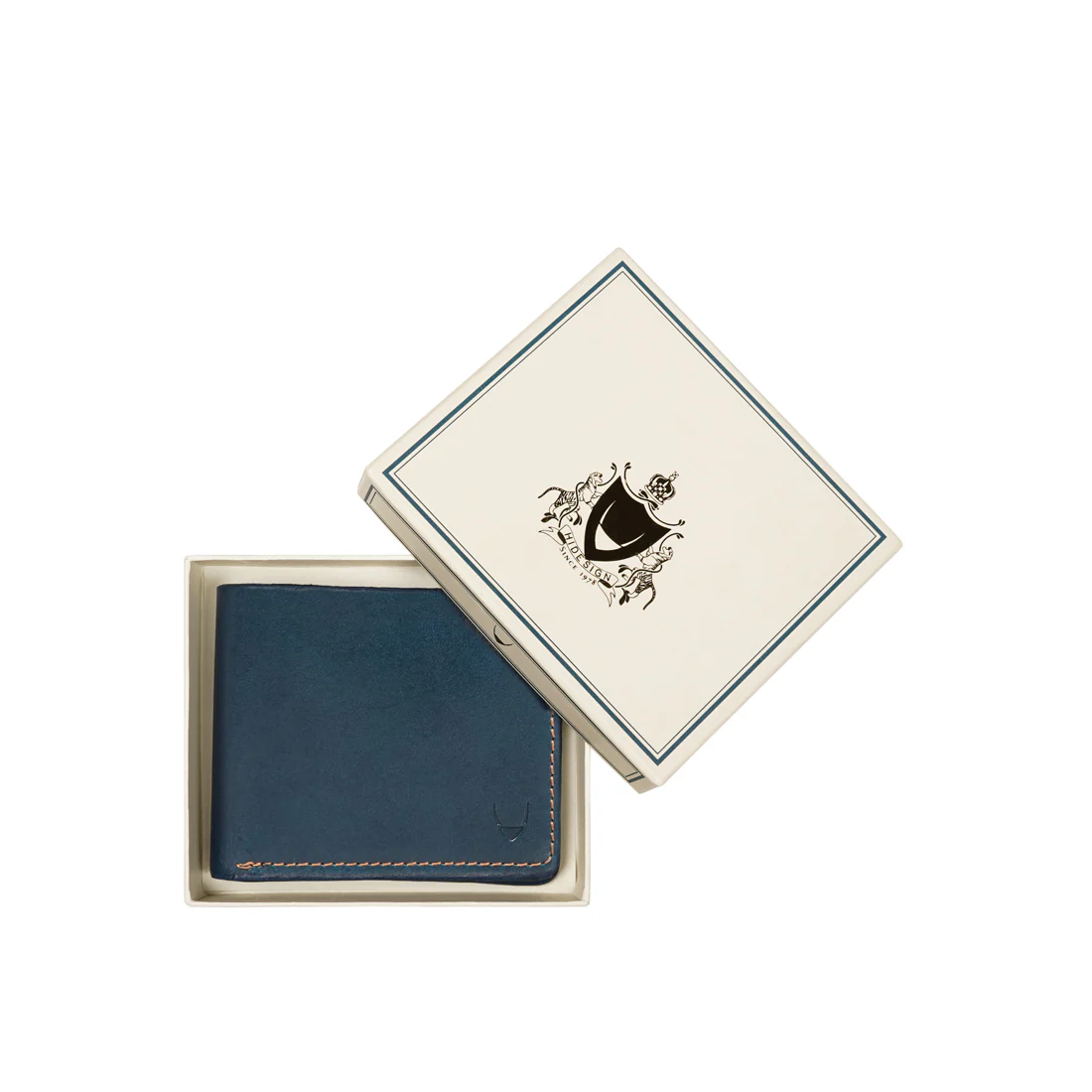 Count W1 Blue Leather Bi-Fold Wallet - Image 8