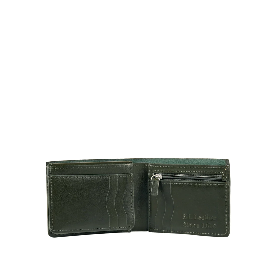 Count W2 Green Leather Bi-Fold Wallet - Image 7