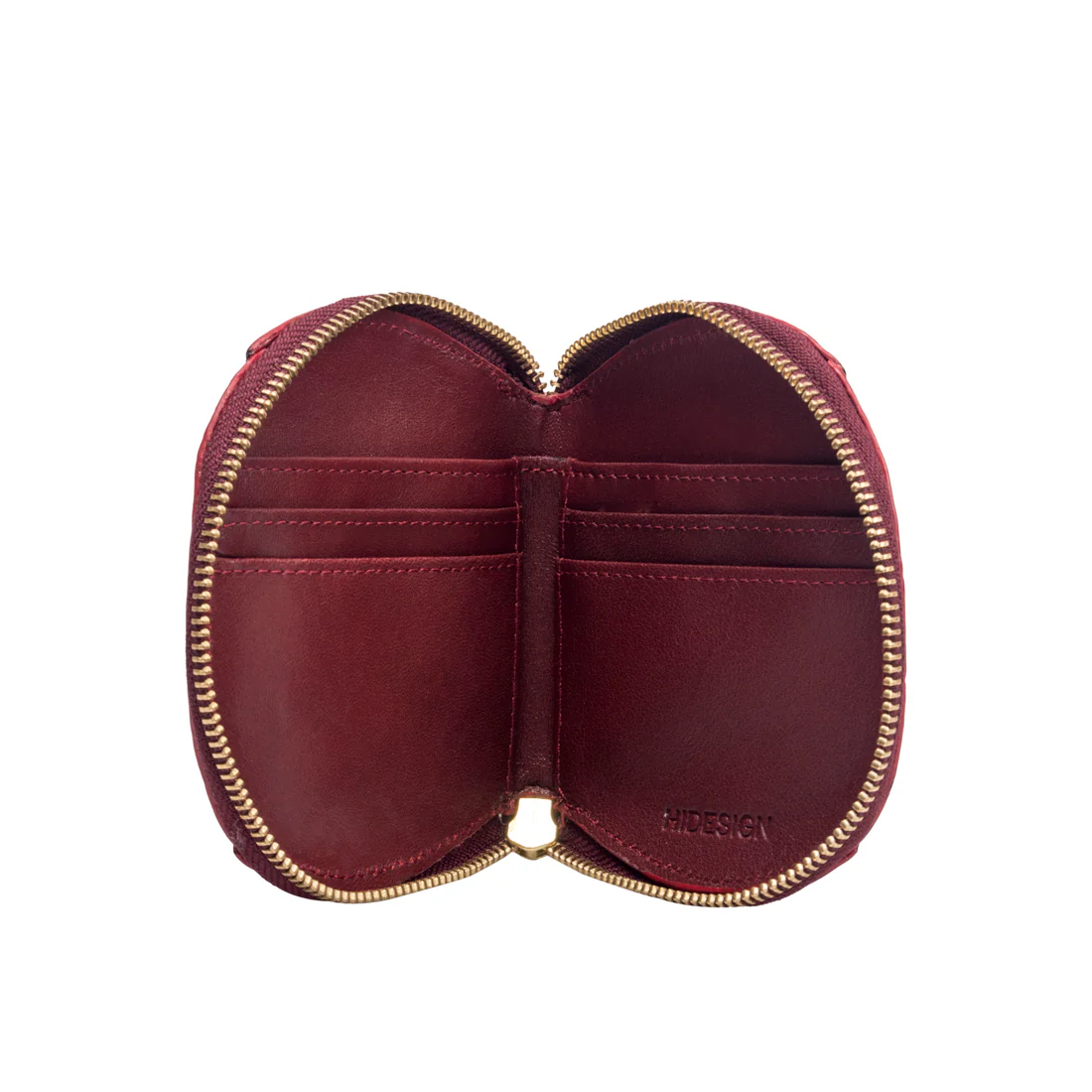 Croco W2 Red Leather Zip Around Wallet - Image 5