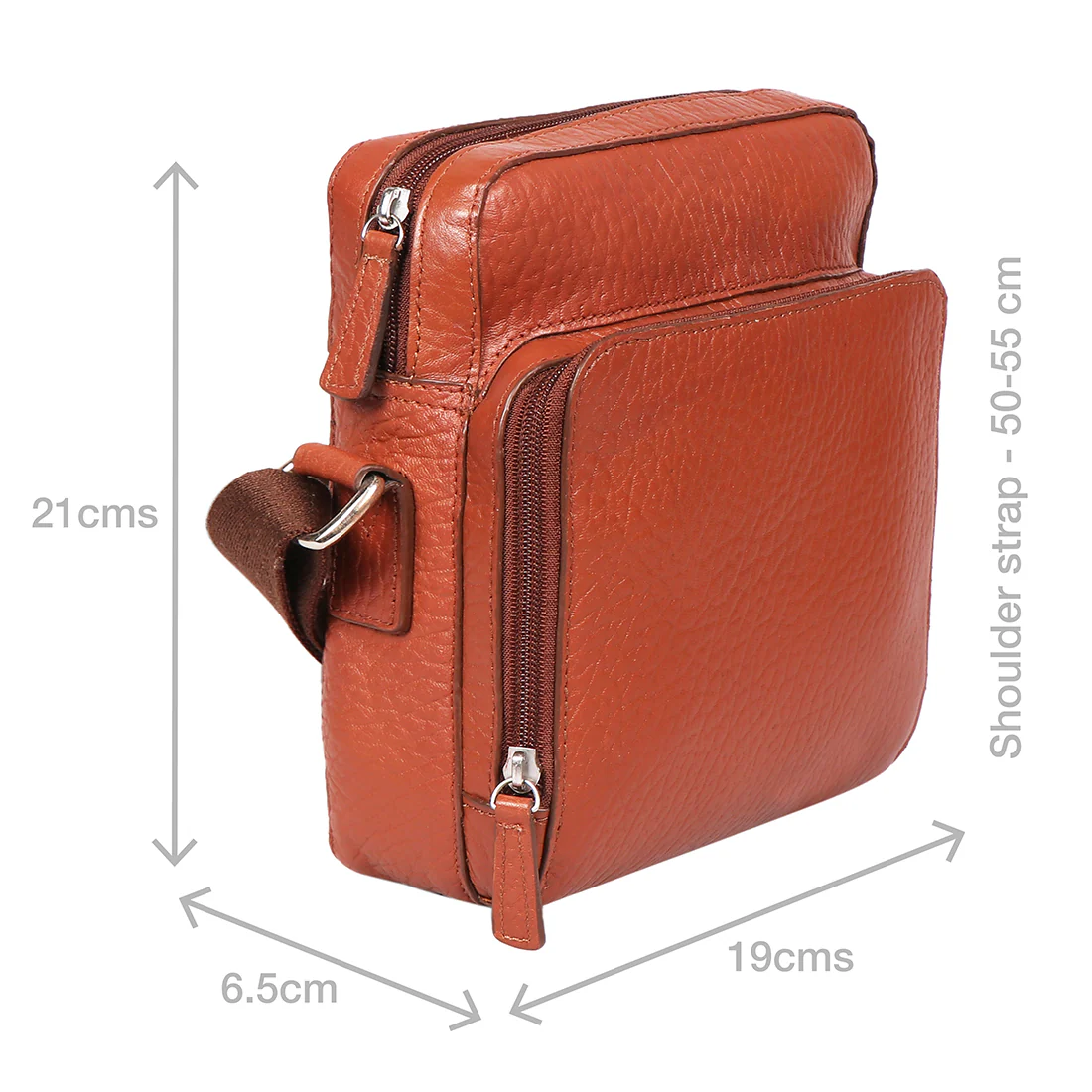 Cross City Bag Tan Leather Crossbody - Image 3