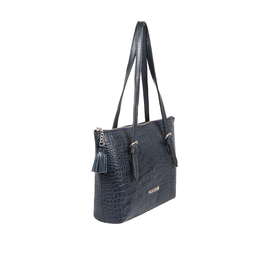 Cusco 01 Blue Leather Tote Bag - Image 2