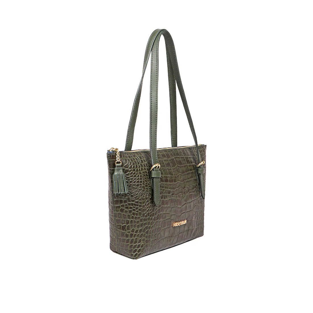 Cusco 01 Green Leather Tote Bag - Image 2